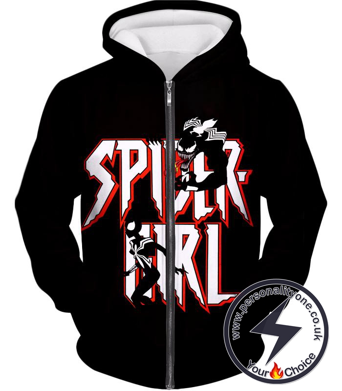 Venom Spider-Girl Promo Black Zip Up Hoodie